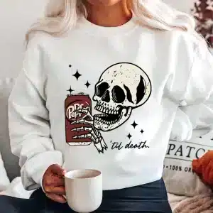 Til Death Gothic Skeleton Soda Graphic Women's Sweatshirt