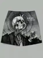 Totally Numb Drinking Skeleton Grunge City Men's Shorts