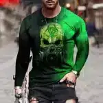 Toxic Biohazard Skull Green Men’s Long Sleeve T-Shirt