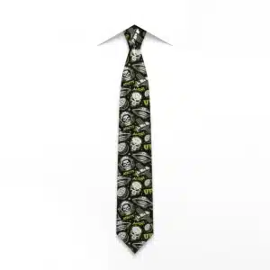 UFO Alien Skulls Space Cosmic Print Men's Necktie