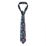 Vibrant Day of the Dead Sugar Skull Navy Blue Tie