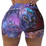 Vibrant Land of the Dead Skeleton Women’s Biker Shorts