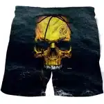 Vintage Golden Skull Graphite Stone Black Men's Shorts