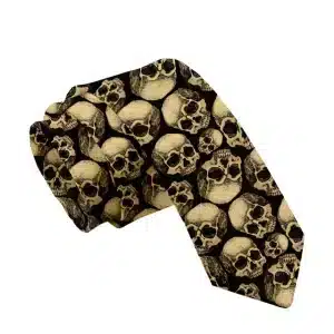 Vintage Old Skull Grunge Pattern Gothic Men's Tie