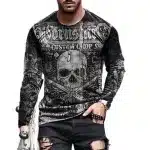 Vintage Skull Scissor Grunge Art Men’s Long Sleeve T-Shirt