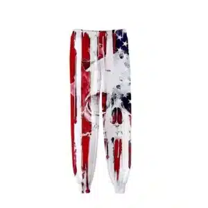 Abstract American Flag Skull Design Men's Sweatpants