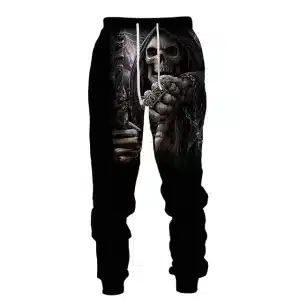 Badass Skeleton Grim Reaper Justice Fist Men's Sweatpants