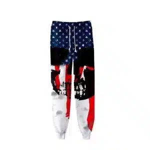 Bold American Skull Flag Stars Graphic Men's Joggers