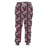 Bold Red & Black Sugar Skulls Pattern Men's Joggers