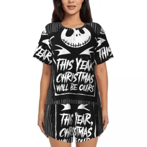 Christmas Will Be Ours Jack Skull Women’s Pajamas Set