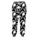 Classic Black & White Skull Bones Pattern Men's Sweatpants