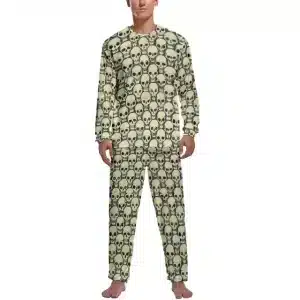 Classic Horror Skull Cascade Pattern Men’s Pajamas Set