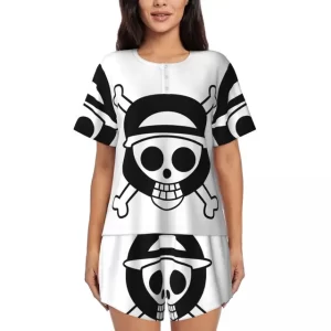 Classic Pirate Jolly Roger Skull White Women’s Pajamas Set