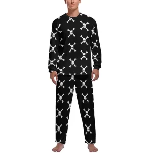 Classic Pirate Skull Crossbones Men’s Pajamas Set