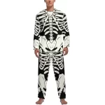 Classic Skeleton Bones Graphic Print Men’s Pajamas Set