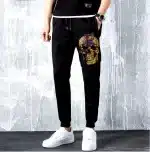 Colorful Skull Head Logo Black Men's Joggers