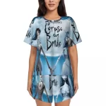 Corpse Bride Cartoon Skeleton Couple Women’s Pajamas Set