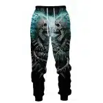 Dual Monster Skull Rock Thunder Glow Men's Sweatpants