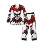 Edgy Joker Skull Jester Clown Diamond Men’s Pajamas Set