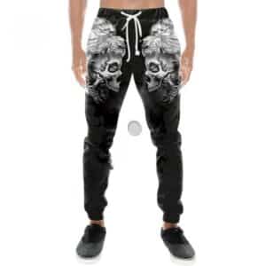 Fierce Lion Beast Skull Head Graphic Men's Sweatpants