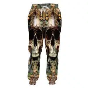 Golden Abstract Reptile Skull Art Graphic Men's Joggers