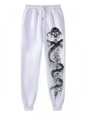 Gothic Demon Skeletal Spine Skull Horror Men's Sweatpants