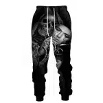 Gothic Gray Skeleton Holding Mask Men's Sweatpants