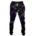 Gothic Midnight Black Skull Purple Rose Men's Sweatpants