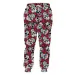 Gothic Red Roses & Sugar Skulls Pattern Men's Sweatpants