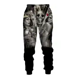 Gothic Royal Skull Queens Card Graphic Men's Joggers