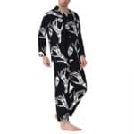 Gothic Skull Skeleton Hand Black Men’s Pajamas Set