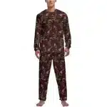 Gothic Stitched Bone Skull Rose Pattern Men’s Pajamas Set