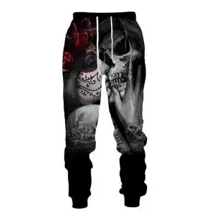 Gothic Sugar Skull Lady Skeleton Couple Men's Sweatpants