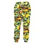 Retro Gothic Yellow Skull Pattern Menn's Joggers