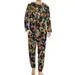 Halloween Candy Pumpkin Skulls Pattern Men’s Pajamas Set