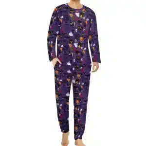 Haunted Halloween Skull Icons Pattern Men’s Pajamas Set