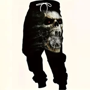 Haunted Smoky Monster Skull Fangs Men's Sweatpants