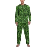 Horror Green Skull Camo Pattern Men’s Pajamas Set