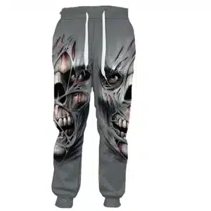 Horror Unraveled Skull Gray Men's Joggers