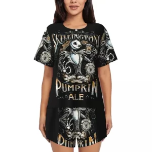 Jack Skeleton Pumpkin Ale Graphic Women’s Pajamas Set