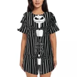 Jack Skellington Skeleton Striped Art Women’s Pajamas Set