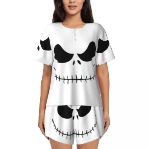 Jack Skellington Stitched Skull Face Women’s Pajamas Set