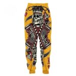 King of Hearts Skeleton Scythe Yellow Men's Sweatpants