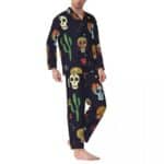 Mexican Sugar Skull Cactus Print Men’s Pajamas Set