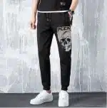 Minimalist Skull Shiny Crystal Print Art Men's Sweatpants