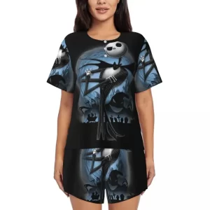 Moonlit Jack Skellington Skeleton Art Women’s Pajamas Set