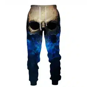 Mystical Half Skull Blue Smoke Glow Men's Joggers