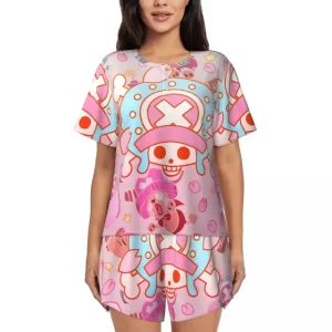 One Piece Chopper Skull Art Pink Women’s Pajama Set