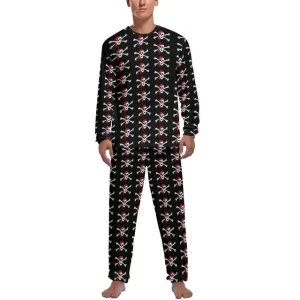 Pirate Skull Crossbones Red Bandana Men’s Pajamas Set