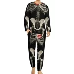 Realistic Skeleton Bones Anatomy Black Men’s Pajamas Set